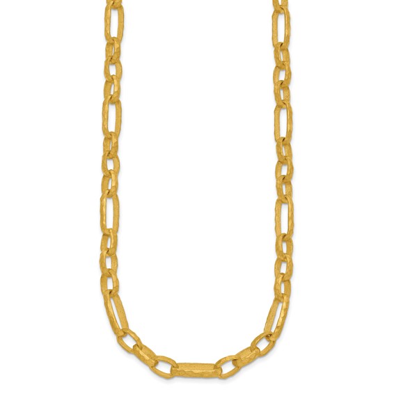 HERCO Gold Hammered Fancy Link Necklaces