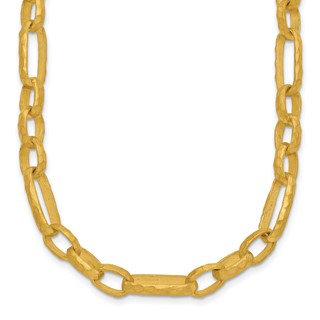 HERCO Gold Hammered Fancy Link Necklaces