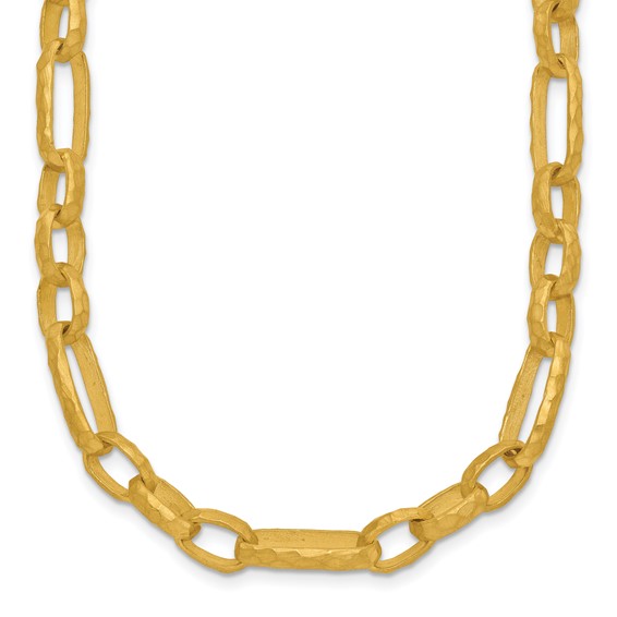 HERCO Gold Hammered Fancy Link Necklaces