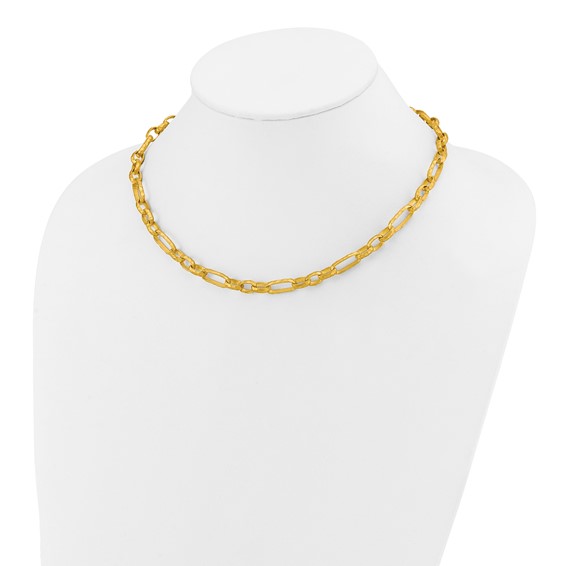 HERCO Gold Hammered Fancy Link Necklaces