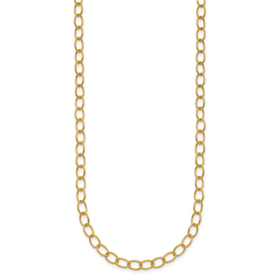 HERCO Gold Satin Solid Oval Link Necklaces