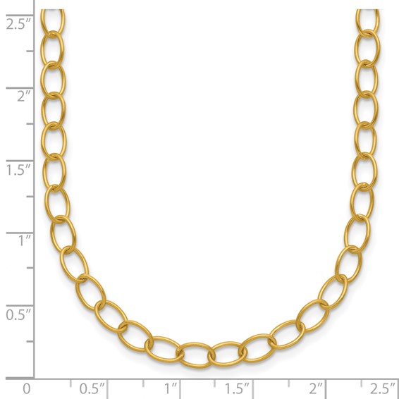 HERCO Gold Satin Solid Oval Link Necklaces