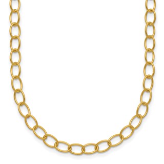 HERCO Gold Satin Solid Oval Link Necklaces