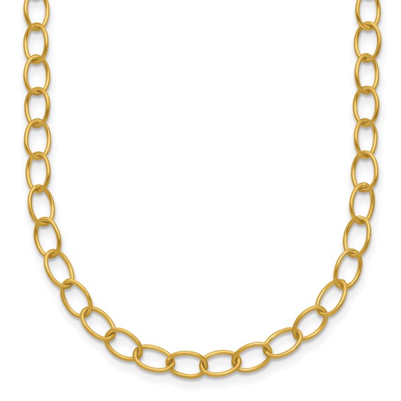 HERCO Gold Satin Solid Oval Link Necklaces