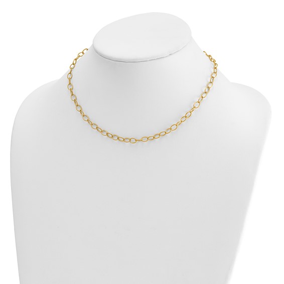 HERCO Gold Satin Solid Oval Link Necklaces