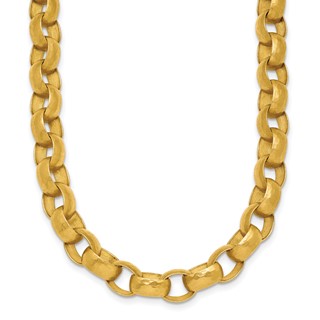 HERCO Gold Hammered Oval Link Necklaces