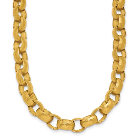 HERCO Gold Hammered Oval Link Necklaces