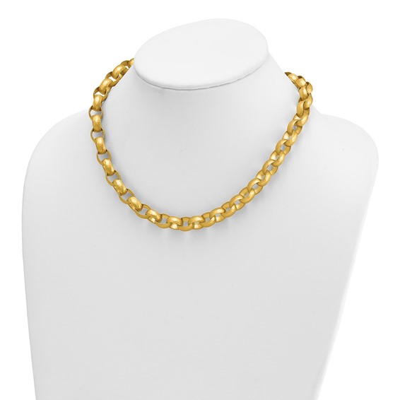 HERCO Gold Hammered Oval Link Necklaces
