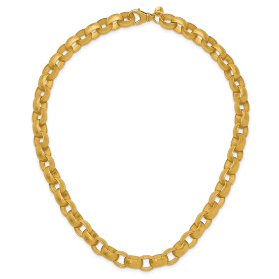 HERCO Gold Hammered Oval Link Necklaces