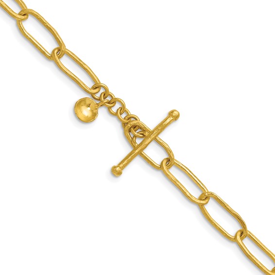 HERCO Gold Textured Paperclip Link Necklaces