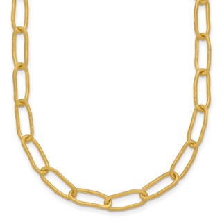 HERCO Gold Textured Paperclip Link Necklaces