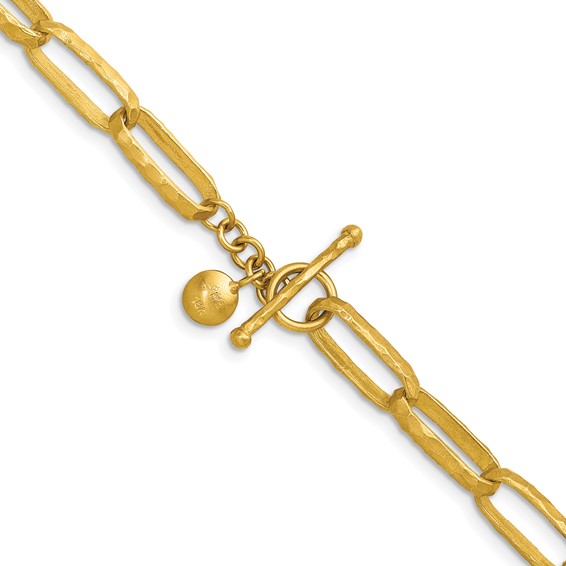 HERCO Gold 7mm Textured Link Necklaces