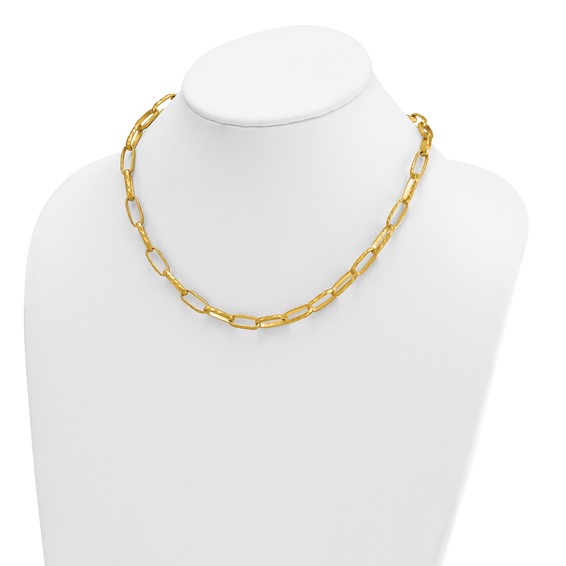 HERCO Gold 7mm Textured Link Necklaces