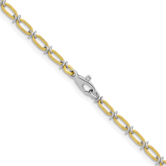 Herco Gold Solid Green and White Fancy Link Chain