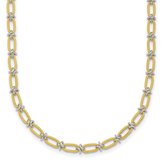 Herco Gold Solid Green and White Fancy Link Chain
