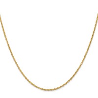 18K 1.3mm Yellow Gold Baby Rope Chain with Lobster Clasp, 16" view 2
