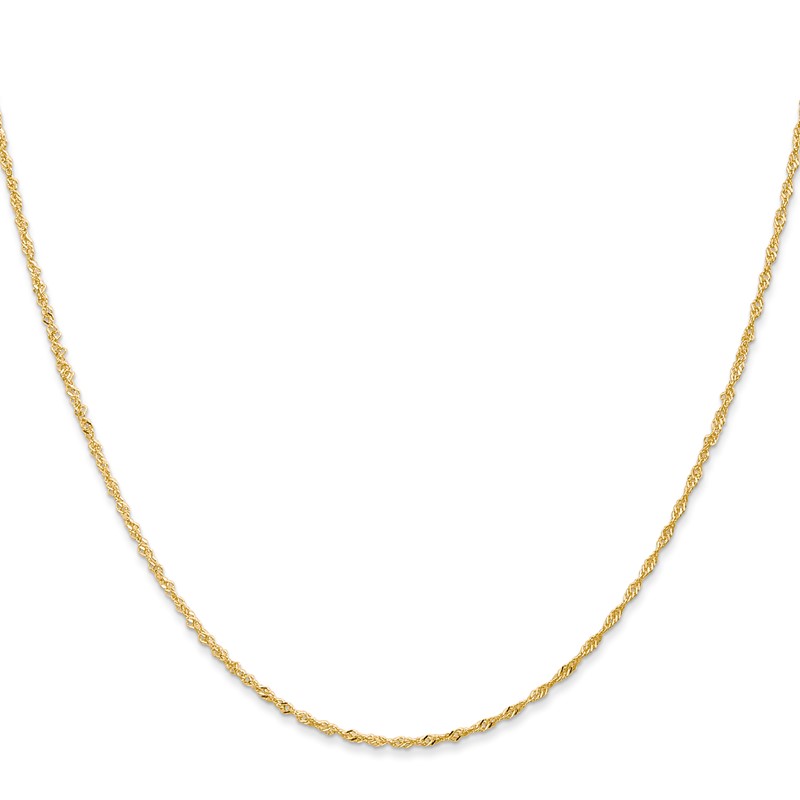 18K 16 inch 1.1mm Singapore with Spring Ring Clasp Chain