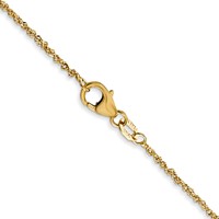 18K 1.1mm Yellow Gold Singapore Chain with Spring Ring Clasp - 16in view 3