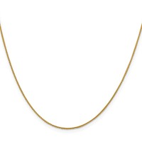 18K 1mm Yellow Gold Diamond-cut Spiga Chain with Spring Ring Clasp, 16" view 2