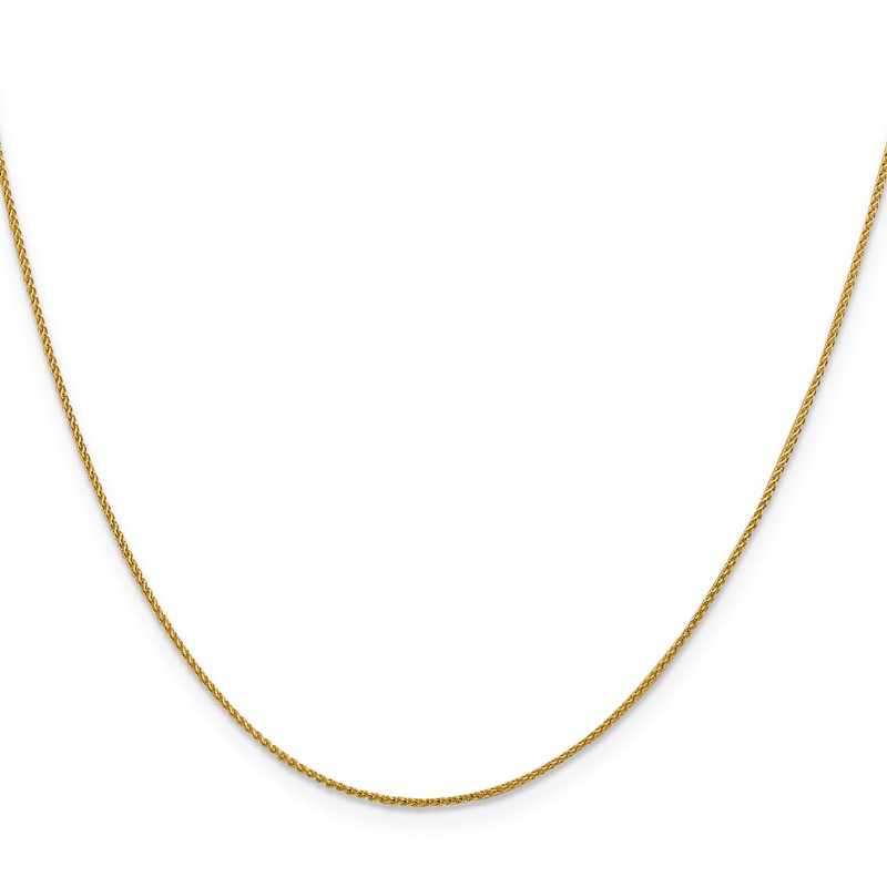 18K 24 inch 1mm Diamond-cut Spiga with Spring Ring Clasp Chain