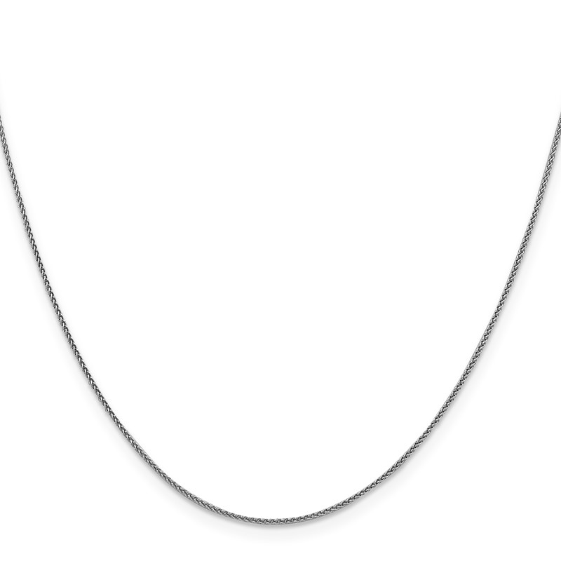 18K White Gold 18 inch 1mm Diamond-cut Spiga with Spring Ring Clasp Chain