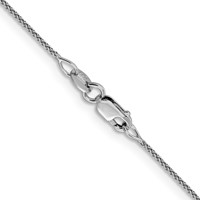 18K White Gold 1mm Diamond-cut Spiga Chain with Spring Ring Clasp, 16" view 3