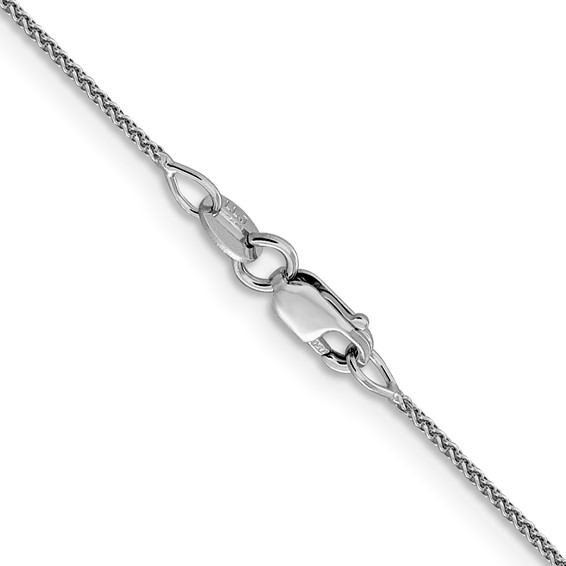 Leslie's 18K White Gold 24 inch 1mm Diamond-cut Spiga with Spring Ring Clasp Chain