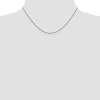 18K White Gold 1mm Diamond-cut Spiga Chain with Spring Ring Clasp, 16" view 4