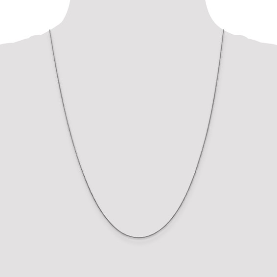 Leslie's 18K White Gold 24 inch 1mm Diamond-cut Spiga with Spring Ring Clasp Chain