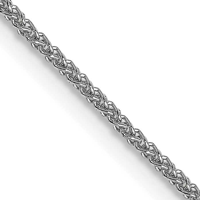 18K White Gold 16 inch 1mm Diamond-cut Spiga with Spring Ring Clasp Chain (18LP14-16)