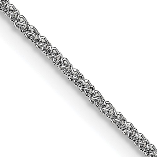 18K White Gold 1mm Diamond-cut Spiga Chain with Spring Ring Clasp, 16"