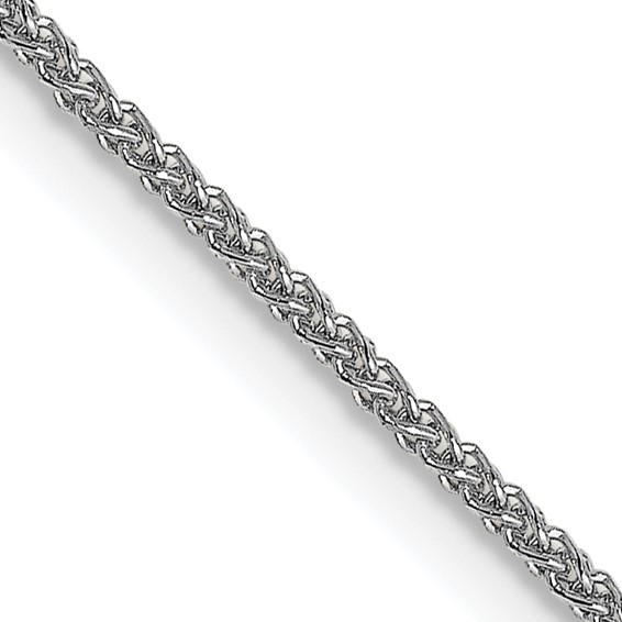 Leslie's 18K White Gold 24 inch 1mm Diamond-cut Spiga with Spring Ring Clasp Chain
