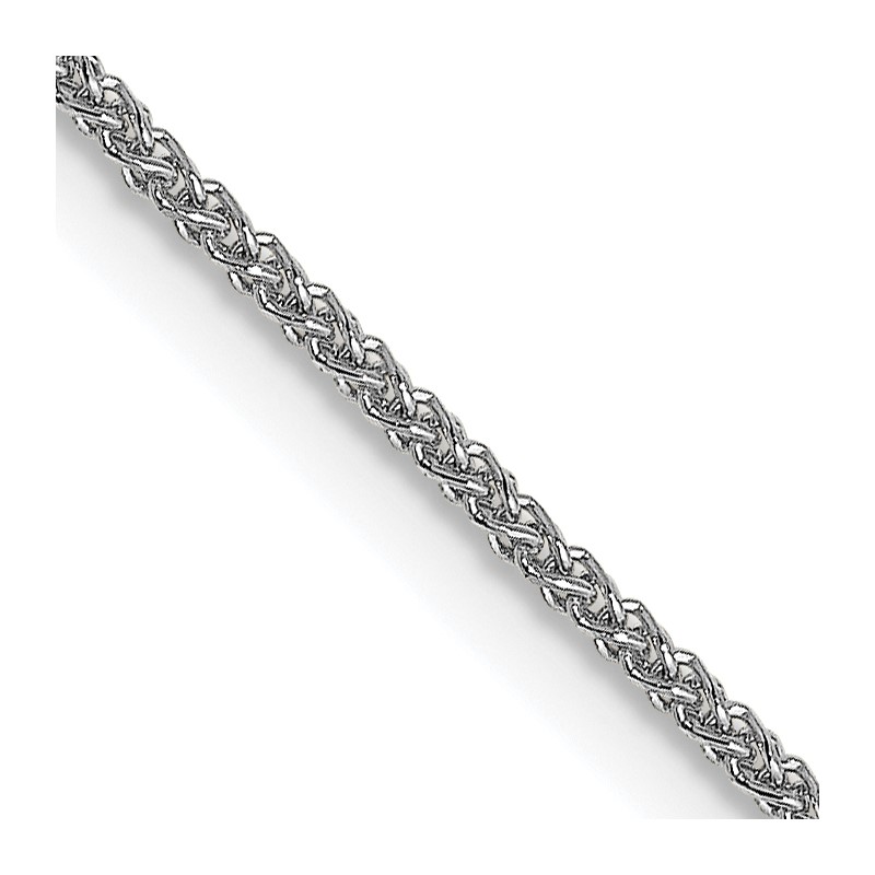 18K White Gold 18 inch 1mm Diamond-cut Spiga with Spring Ring Clasp Chain