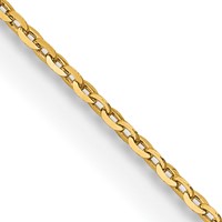 18K 1.15mm Yellow Gold Diamond-cut Cable Chain with Fancy Lobster Clasp, 16" view 1