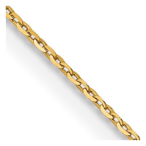 18K 16 inch 1.15mm Diamond-cut Cable with Fancy Lobster Clasp Chain