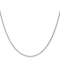 18K White Gold 1.5mm Diamond-cut Cable Chain with Fancy Lobster Clasp, 16" view 2