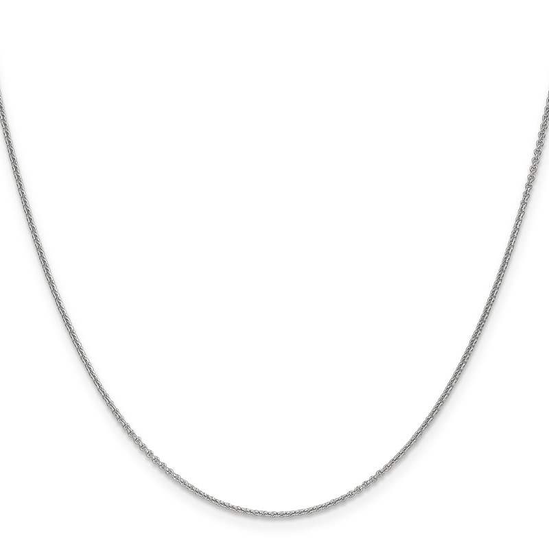 18K White Gold 20 inch 1.5mm Diamond-cut Cable with Fancy Lobster Clasp Chain