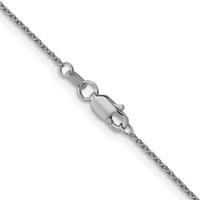 18K White Gold 1.5mm Diamond-cut Cable Chain with Fancy Lobster Clasp, 16" view 3