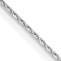 18K White Gold 1.5mm Diamond-cut Cable Chain with Fancy Lobster Clasp, 16" view 1