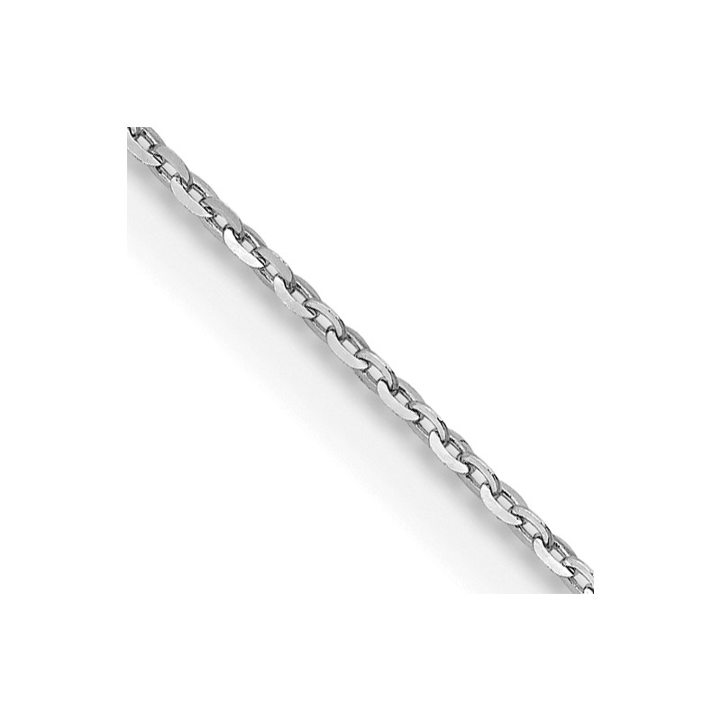 18K White Gold 20 inch 1.5mm Diamond-cut Cable with Fancy Lobster Clasp Chain