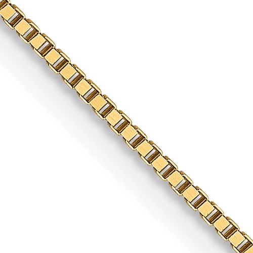 18K 18 inch .7mm Box with Lobster Clasp Chain