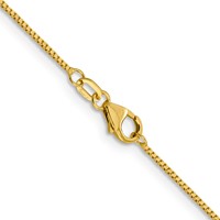 18K.9mm Yellow Gold Box Chain with Lobster Clasp, 16" view 3