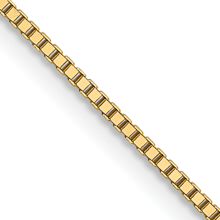 18K 16 inch .9mm Box with Lobster Clasp Chain (18LP19-16)