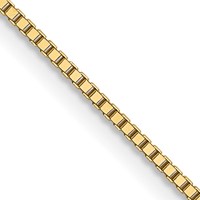 18K.9mm Yellow Gold Box Chain with Lobster Clasp, 16" view 1