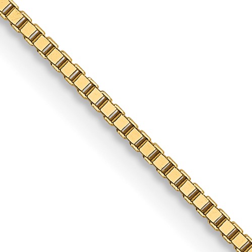 18K.9mm Yellow Gold Box Chain with Lobster Clasp, 16"