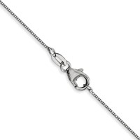 18K White Gold.5mm Box Chain with Spring Ring Clasp, 20" view 3