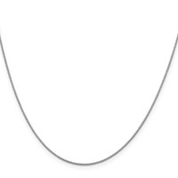 18K White Gold.7mm Box Chain with Lobster Clasp, 18" view 2