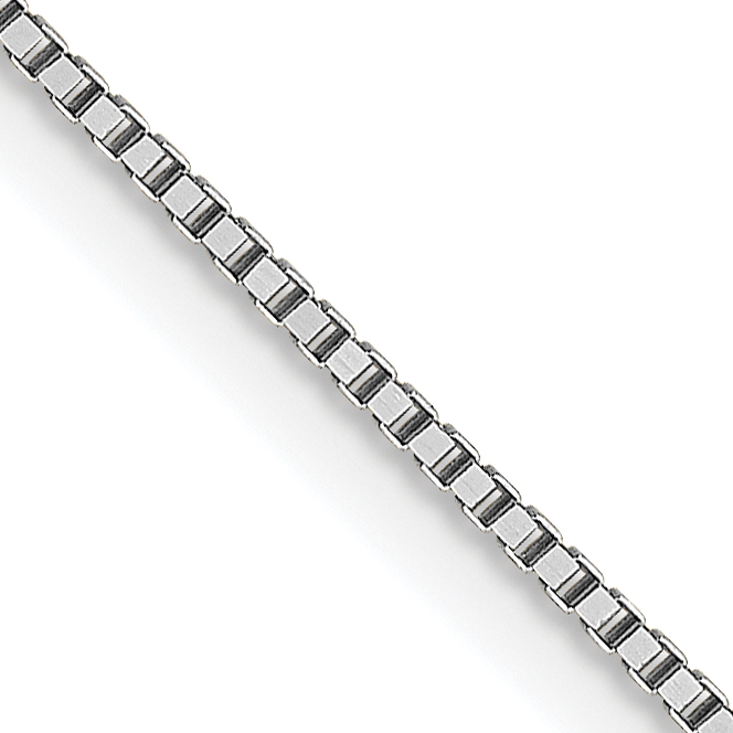 18K White Gold 18 inch .7mm Box with Lobster Clasp Chain (18LP21-18)