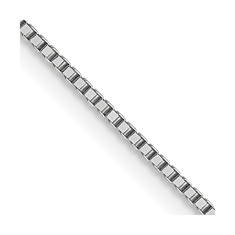 18K White Gold 18 inch .7mm Box with Lobster Clasp Chain