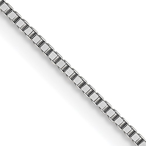 18K White Gold.7mm Box Chain with Lobster Clasp, 18"